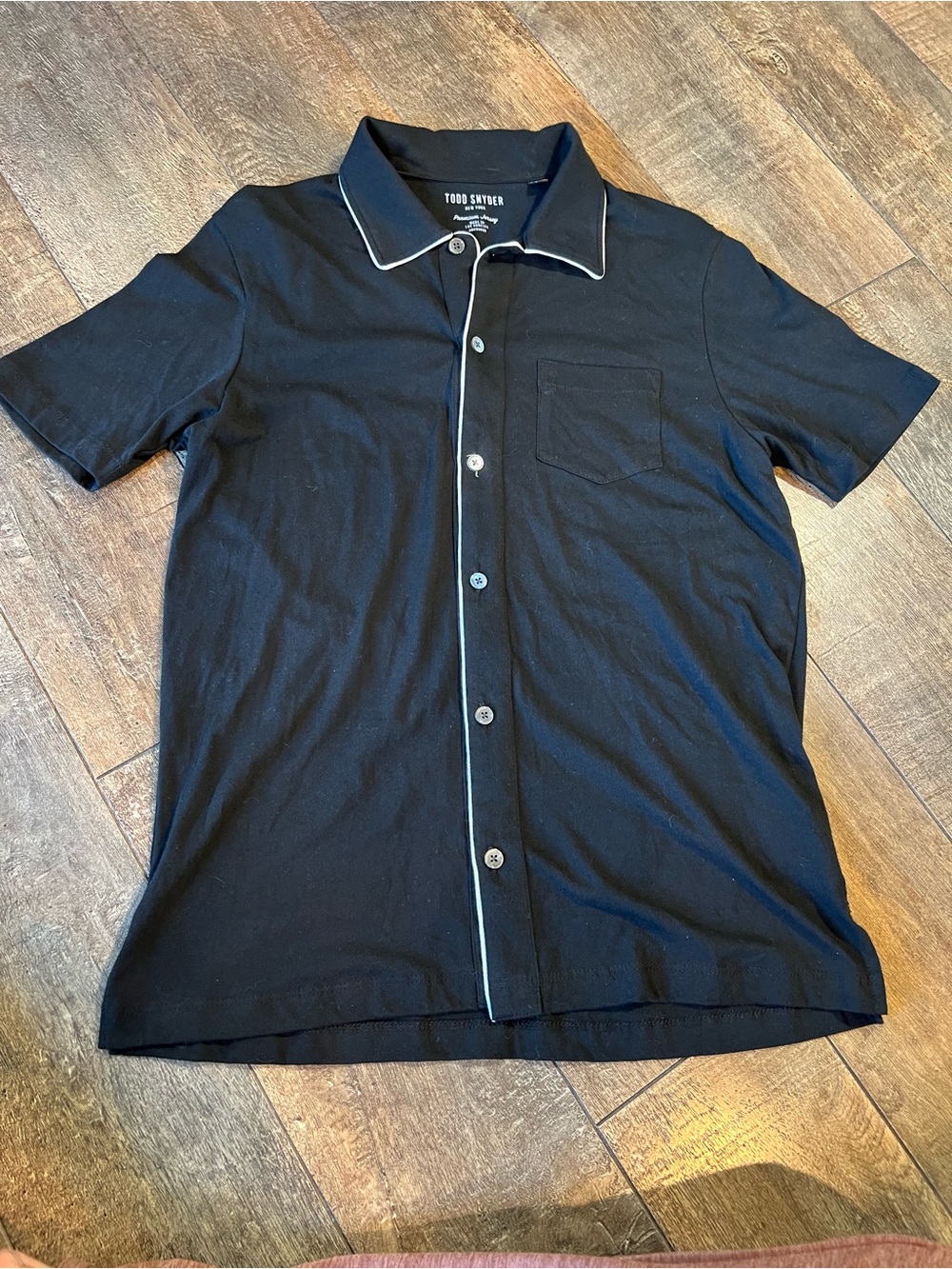 Todd Snyder 100% cotton Made in USA Montauk Tipped Men's Full Placket Polo Shirt
